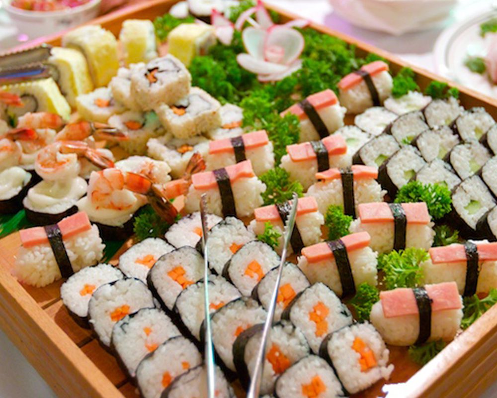 Asian favorites including Sushi